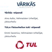 Ainolle ja Emmille TUL-stipendit