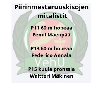 KOLME MITALIA YLEISURHEILUN PM-HALLIKISOISTA