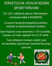 HEINÄKUUSSA MAKSUTTOMIA LASTEN SPORTTPÄIVIÄ