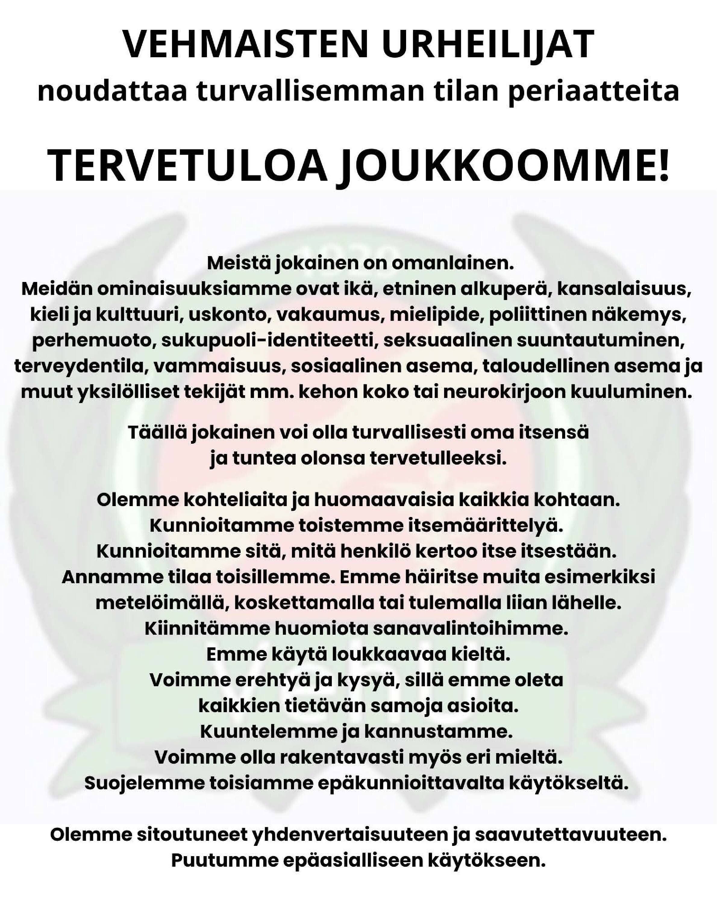 Turvallisemman tilan periaatteet VehU 2025 2