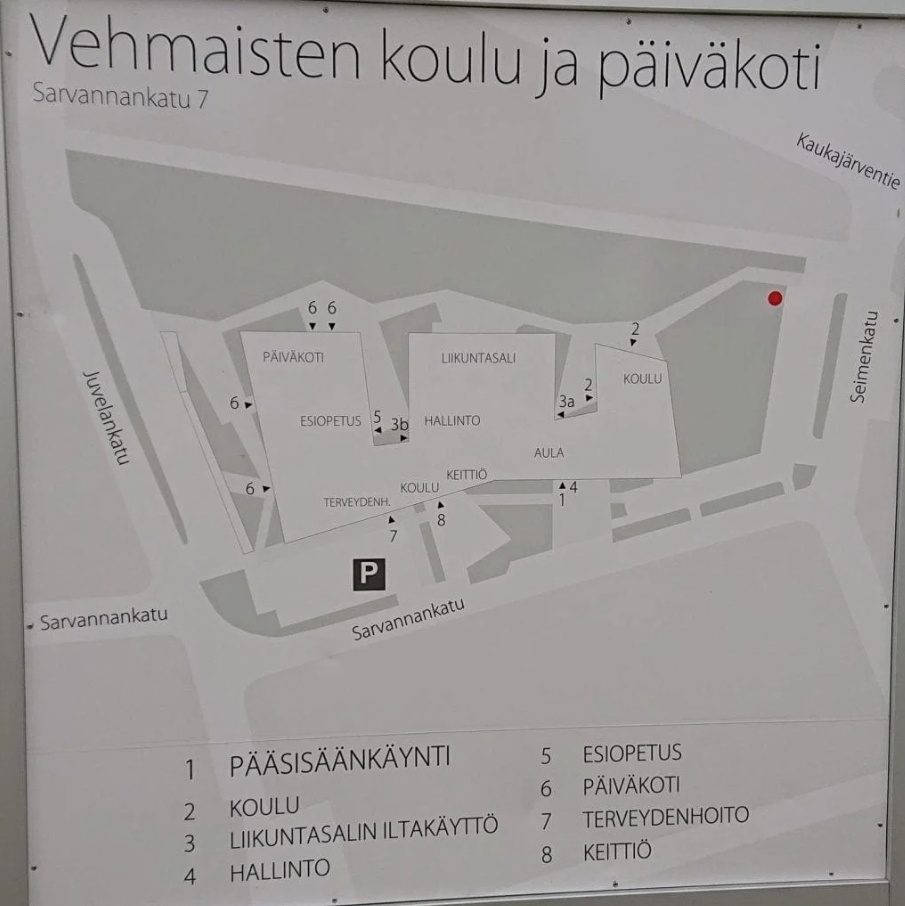 Vehmaisten koulu kulkukartta